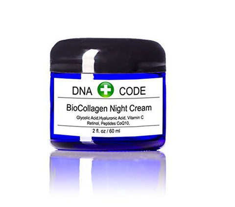 DNA CODE®-BioCollagen Night Cream w/ Vit. C, Pure Hyalurinic Acid Glycolic Acid