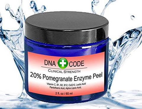 DNA Code-20% Pomegranate Enzyme Peel 2 oz-Enhanced w/ Vita.C, B1, B12, CoQ10, Lactic acid.