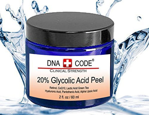 DNA Code®- 20% Glycolic Acid Cell Renewal Peel w/ Retinol, CoQ10,Hyaluronic Acid, M3000