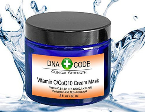 DNA CODE®-Vitamin C + CoQ10 Facial Mask 2 OZ w/ Vita. B1, B2, B5, B12, Lactic acid