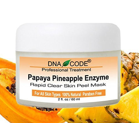 DNA Code®-20% Papaya Pineapple Enzyme Clear Skin Mask Peel 2 oz-Enhanced w/ Argireline, Hyluronic Acid, Glycolic Acid, Vit. C, E, CoQ10 & more